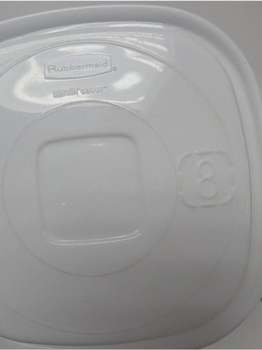 Rubbermaid 1.8 pt Servin Saver #8 Sheer Square Canister Storage White Lid - B